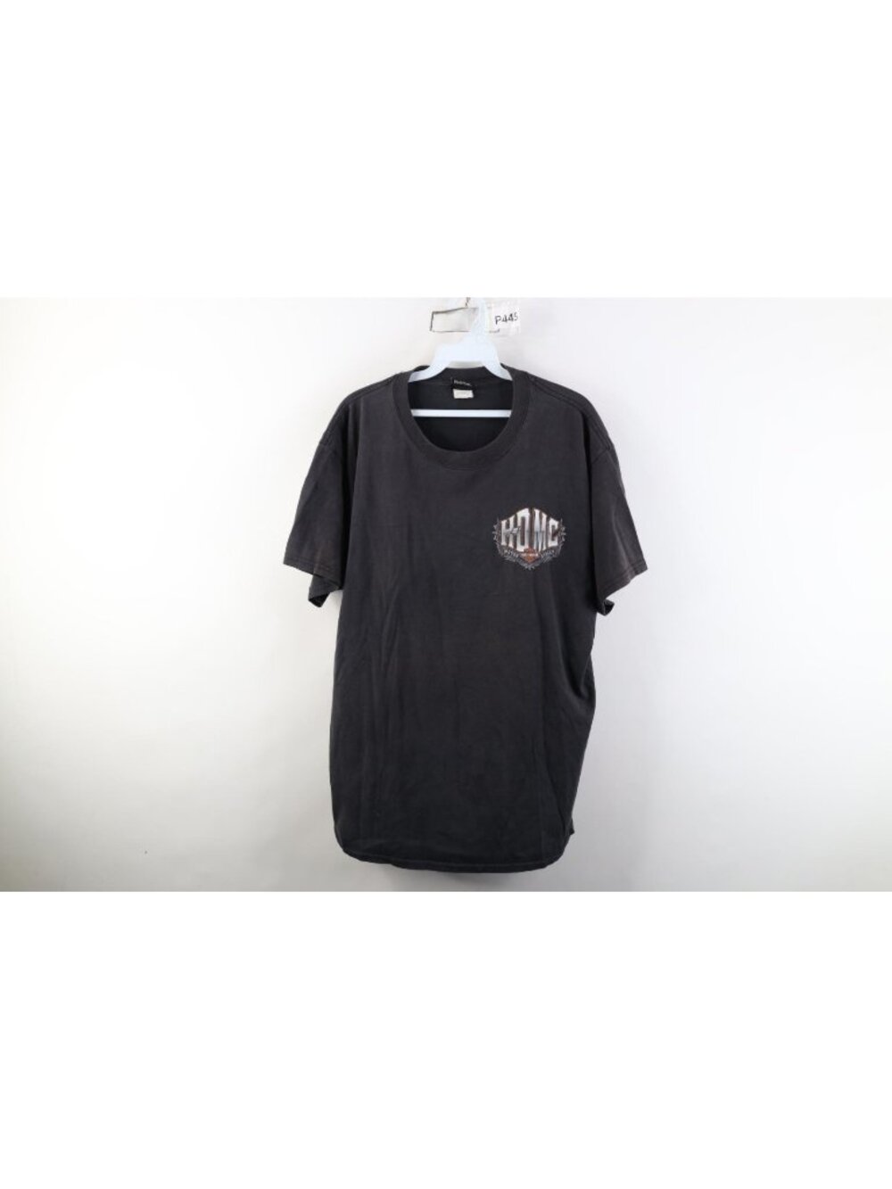 Vintage Y2K Harley Davidson Mens Large Faded Tribal Fire Flames T-Shirt Black